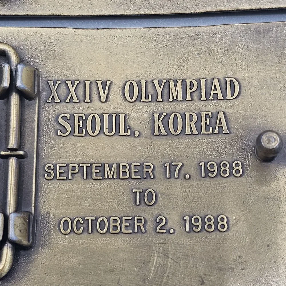 Vintage 1988 USA Olympic Belt Buckle (2) Brass Shooting Team Official Sponsor